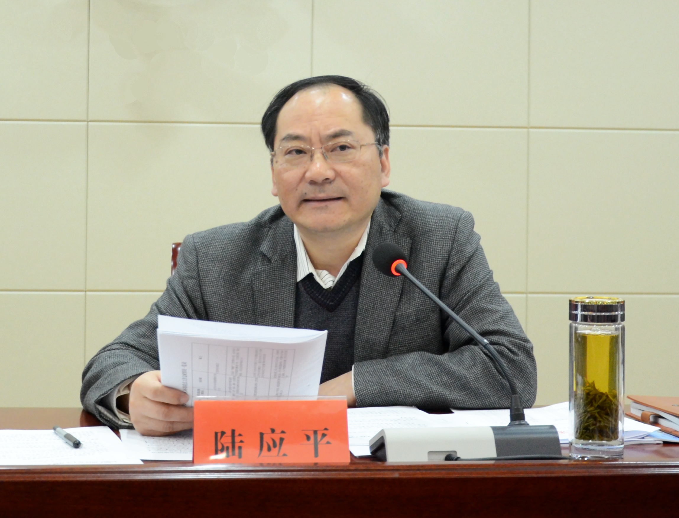 陆应平主持召开区委常委会扩大会议